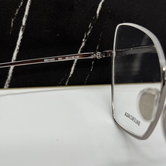 NEW BALENCIAGA BB0142O 001 BUTTERFLY SILVER WOMEN EYEGLASSES BALENCIAGA - Picture 10 of 11